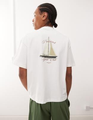 yacht graphic t-shirt in off white
