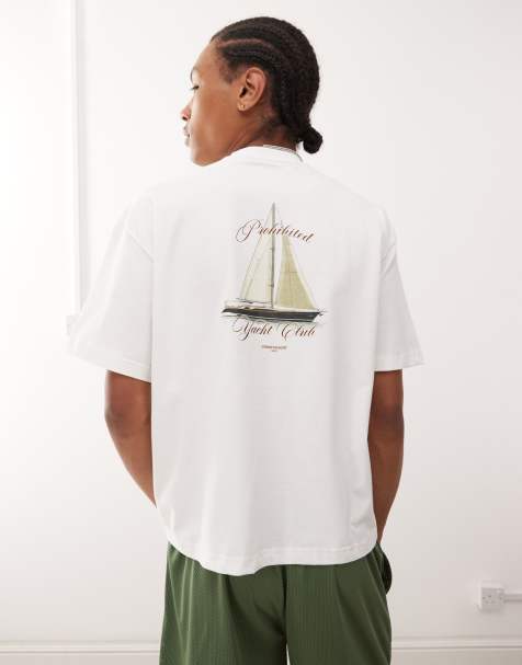 Prohibited yacht graphic t-shirt in off white - view 1