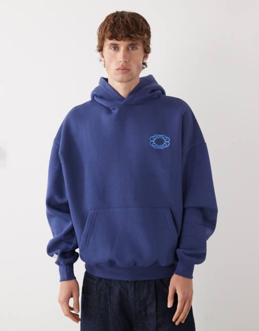 Prohibited – Zielona bluza z kapturem o pudełkowym kroju oversize z logo