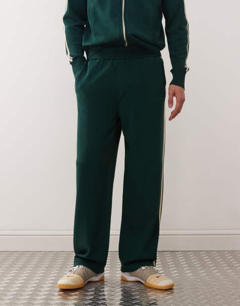 Prohibited – Zielone dzianinowe joggersy o prostym kroju z logo, część zestawu - view 1