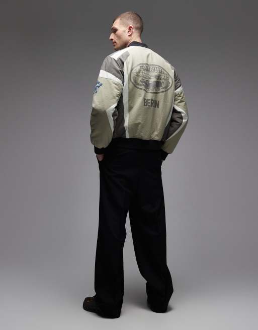 Prohibited zip up racing jacket in green, 2 of 5
