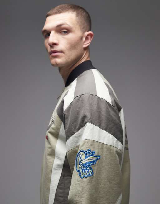 Prohibited zip up racing jacket in green, 4 of 5
