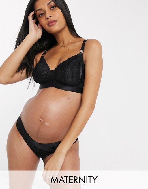 Projectme Warrior Maternity lace brief in black