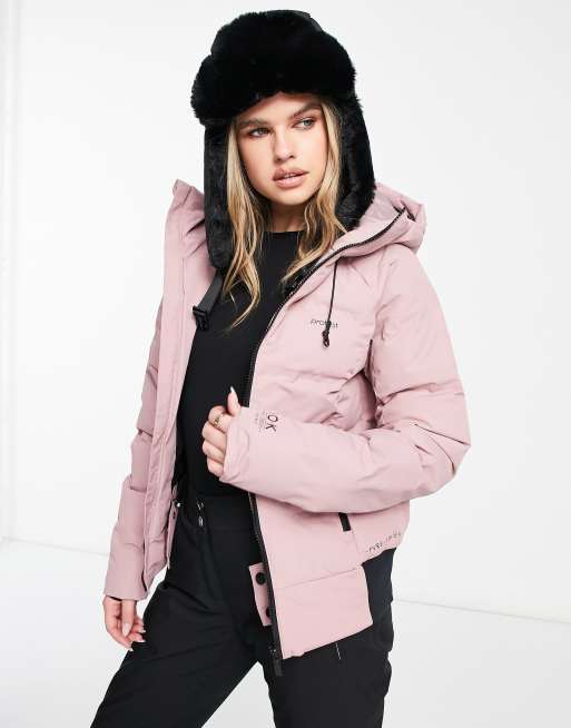 Light pink 2025 womens ski jacket