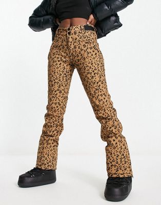 Protest Angle softshell ski trousers in brown leopard print - ASOS Price Checker