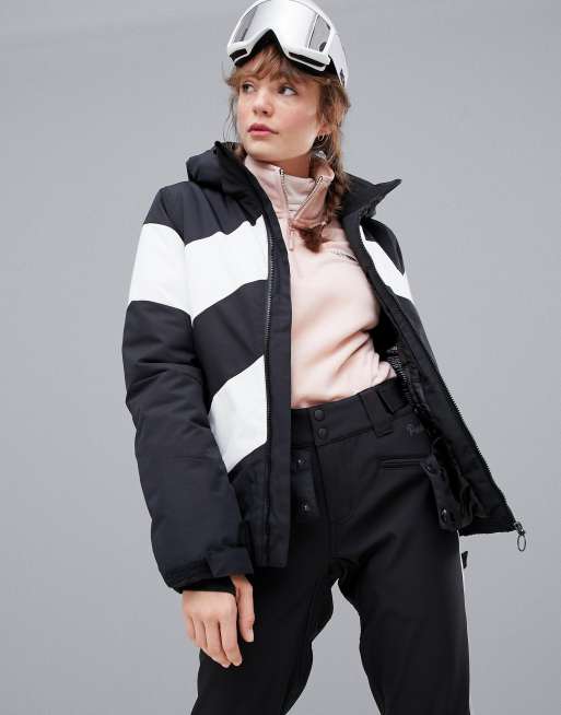 Protest Bellini ski jacket in black white