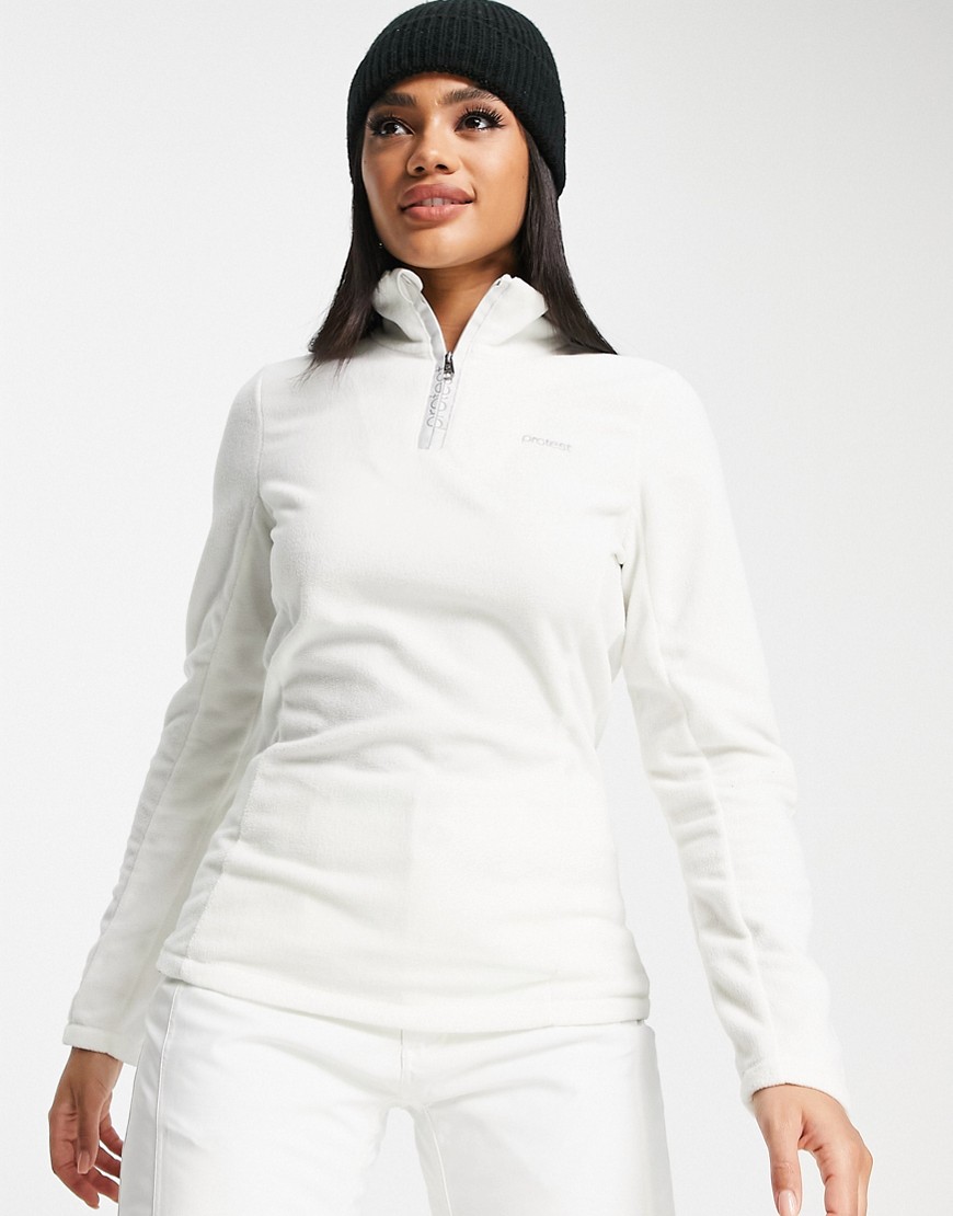 Protest Mutez 1/4 Zip Top In White