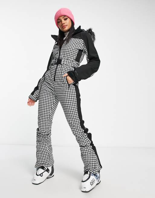 Protest Posh ski suit in black check | ASOS