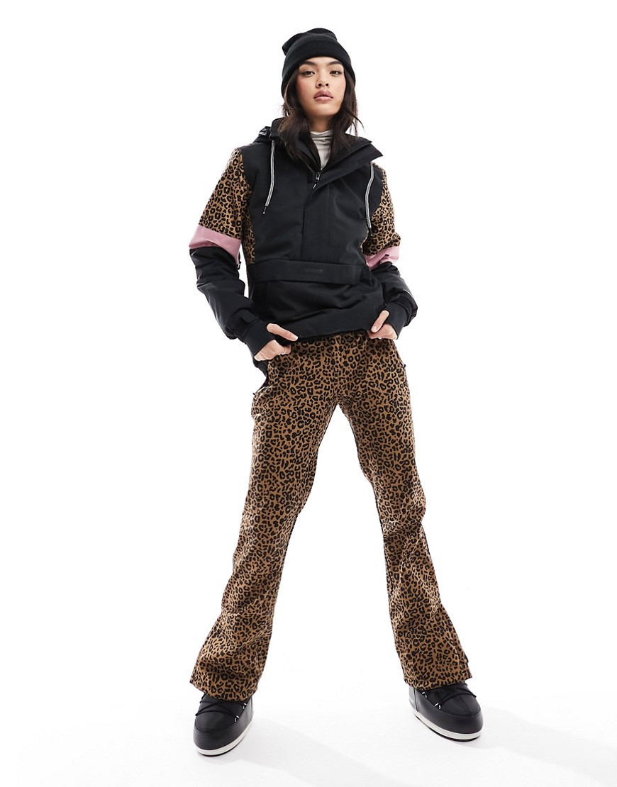 Protest Prtangle 23 ski pants in leopard print-Brown