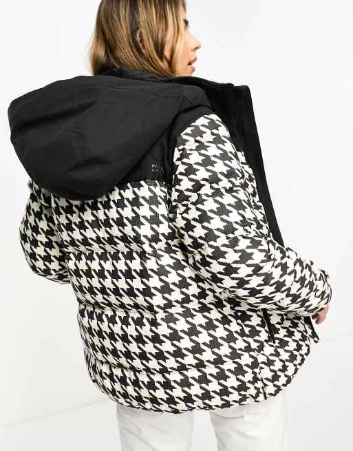 Protest Prtbreey ski jacket in black and white houndstooth  , 2 of 4