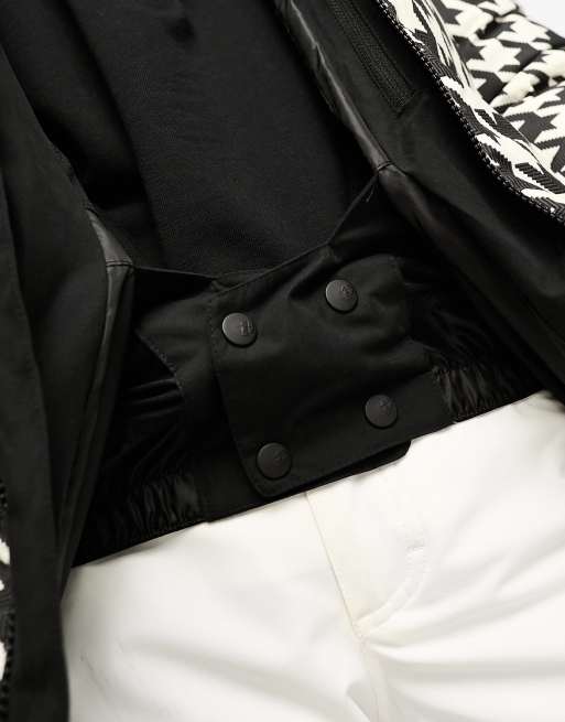 Protest Prtbreey ski jacket in black and white houndstooth  , 4 of 4