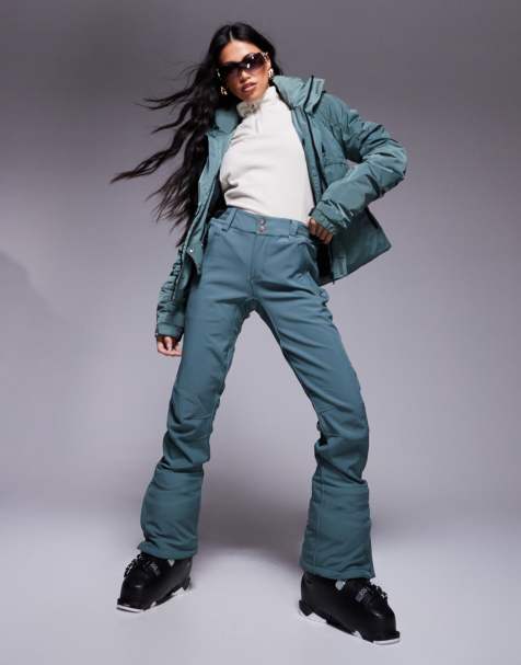 Protest Prtrelole slim fit stretch softshell snowpants in green - view 1