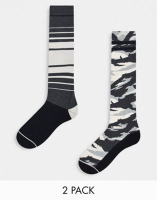 Protest PULBY 2 pack active snow socks in camo