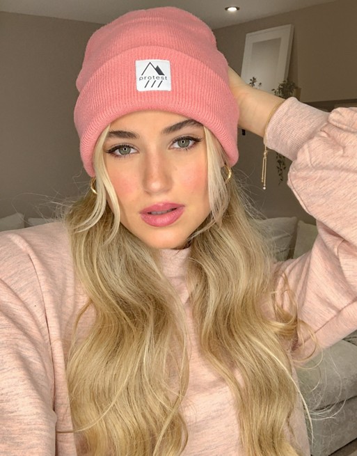 Protest Rebel beanie in pink