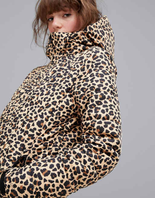 Protest Revet puffer ski jacket in cheetah print