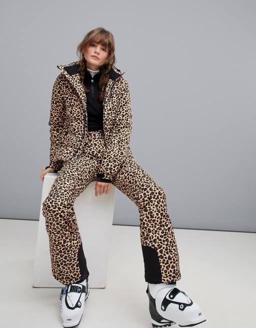 Protest Revet puffer ski jacket in cheetah print