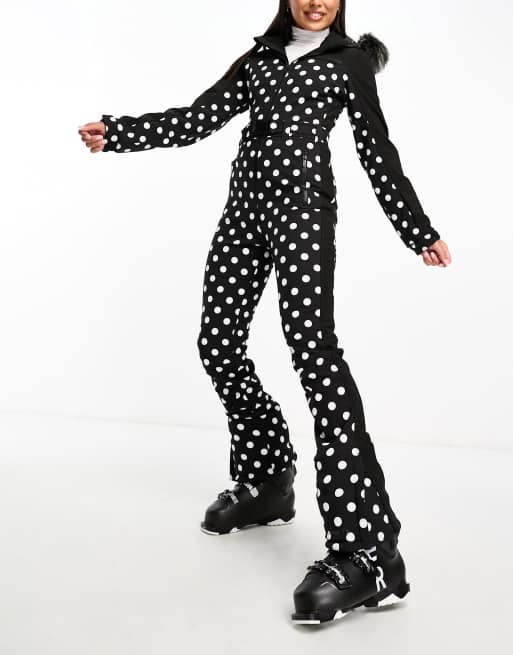 Protest ski suit in black and white polka dot ASOS