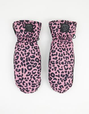 Protest Tanya 21 Leopard mittens in pink - ASOS Price Checker