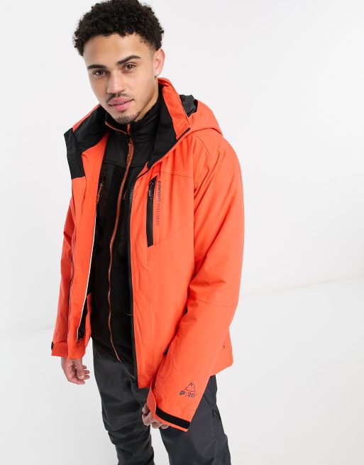 Protest Taupo snowjacket in orange with hood