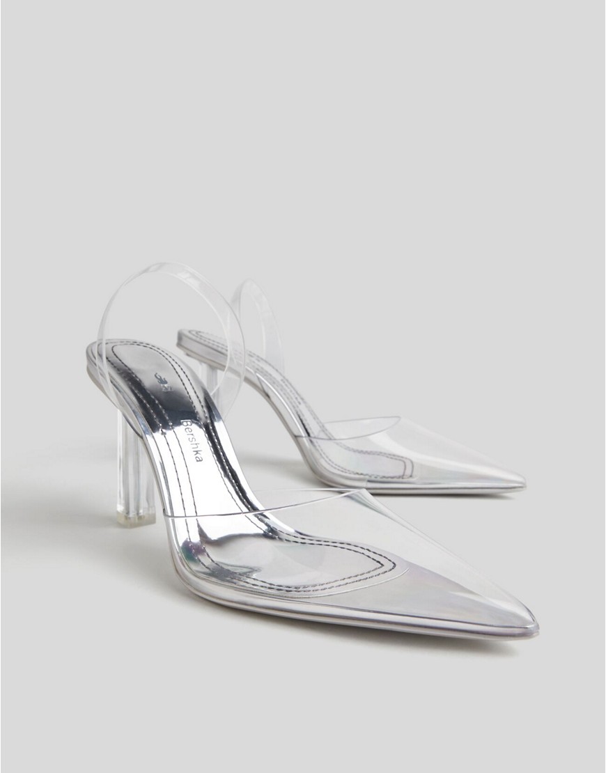 фото Прозрачные туфли-лодочки с острым носком bershka-белый