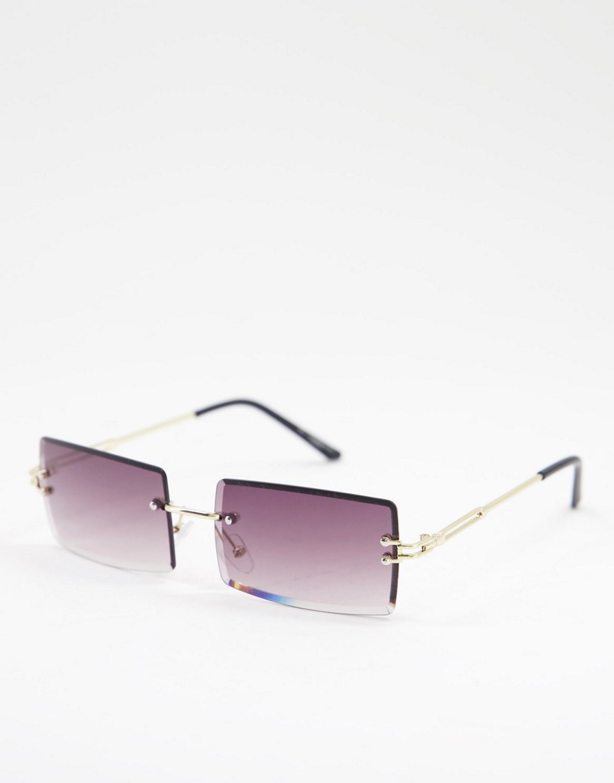 фото Прямоугольные солнцезащитные очки без оправы с дымчатыми стеклами my accessories london-многоцветный