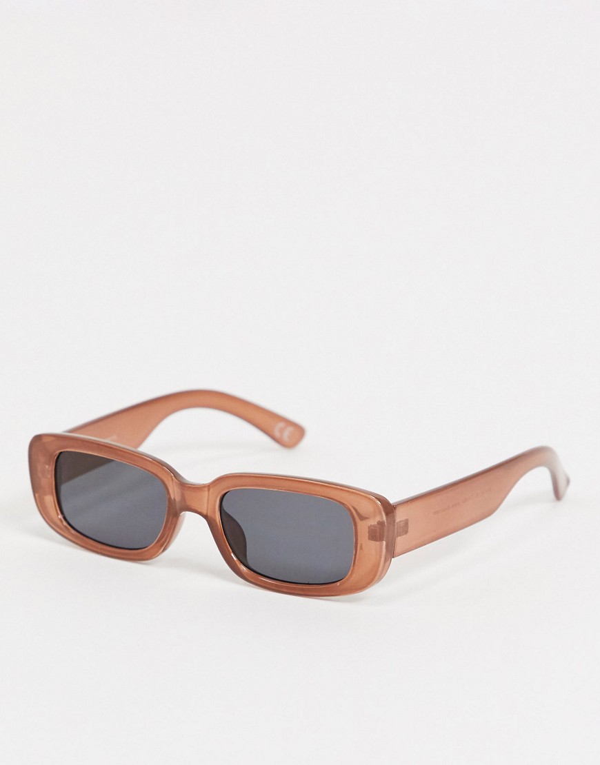 фото Прямоугольные солнцезащитные очки в коричневой оправе asos design-коричневый