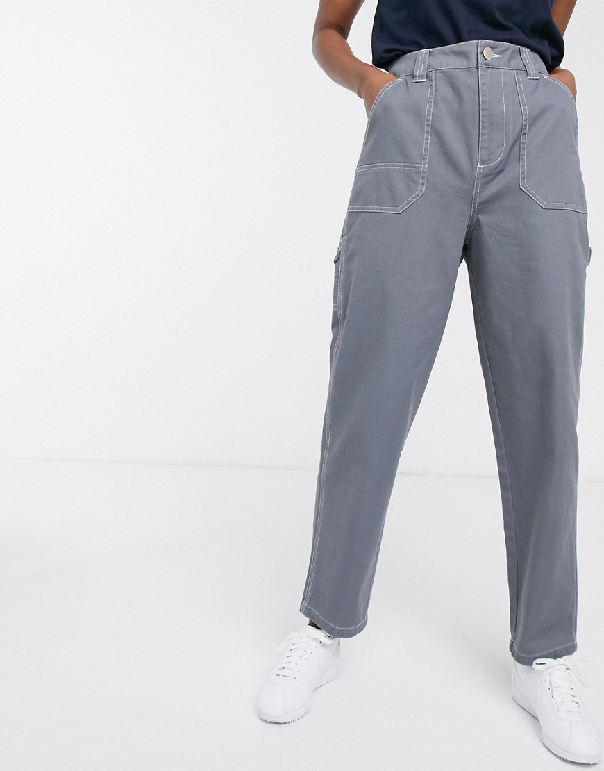 фото Прямые брюки asos design-серый