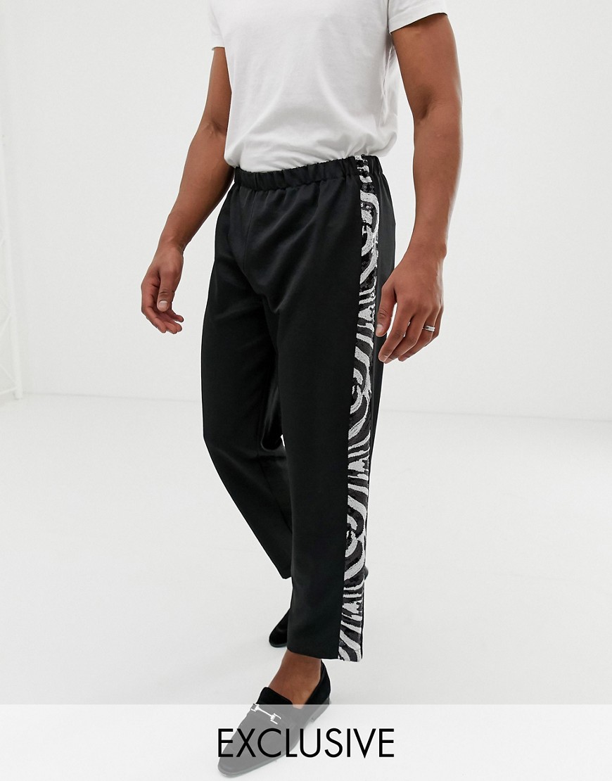 фото Прямые брюки с полосками по бокам reclaimed vintage inspired-черный