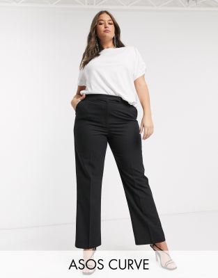 Прямые брюки строгого кроя ASOS DESIGN Curve-Черный