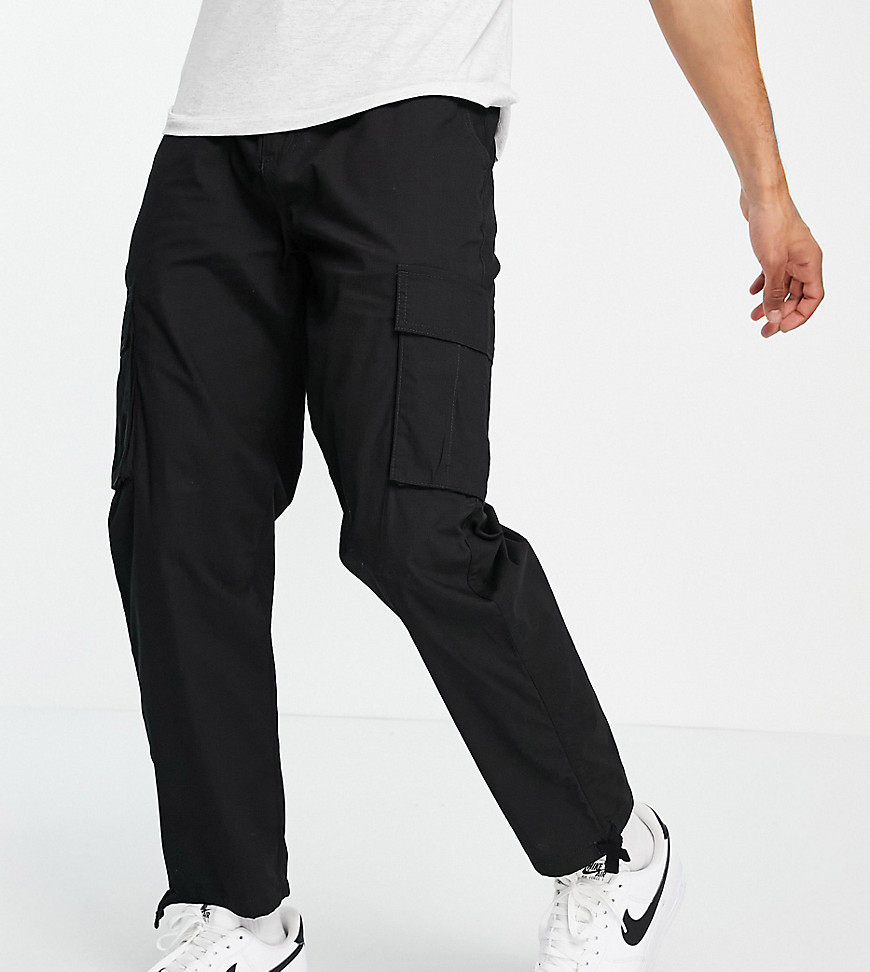 Прямые черные брюки карго из рипстопа -Черный New Look 11408577