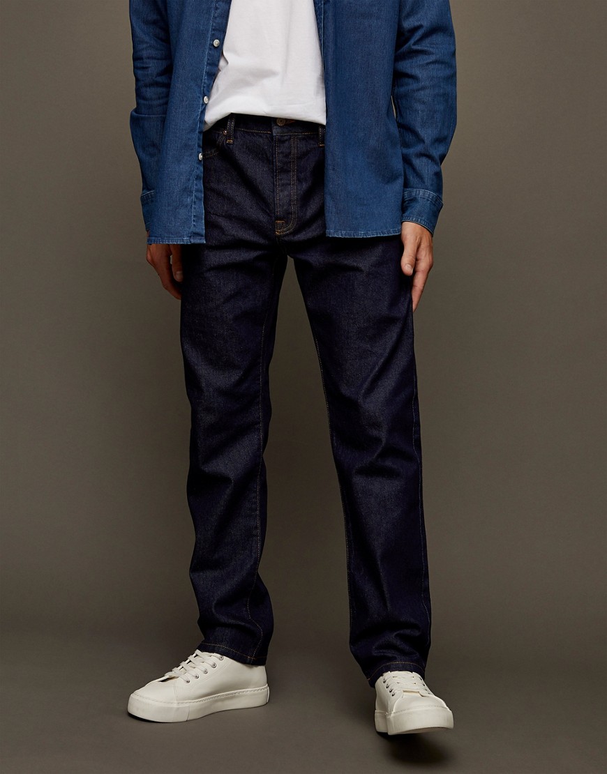 фото Прямые джинсы из необработанного денима topman-голубой
