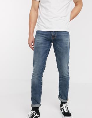 фото Прямые узкие джинсы nudie jeans co grim tim-синий