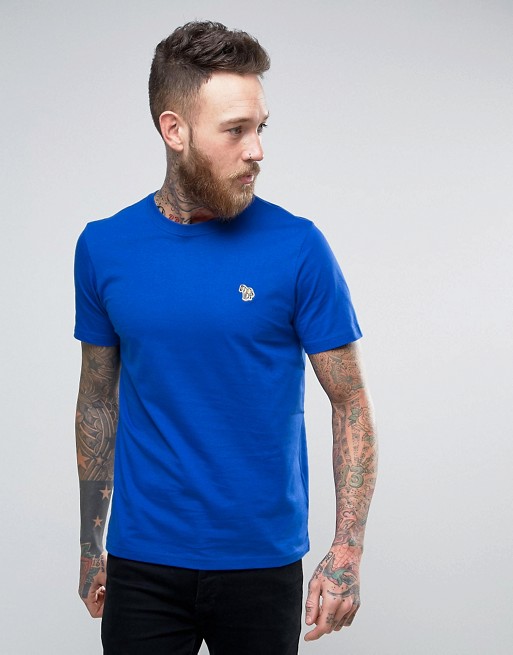 PS by Paul Smith T-Shirt Zebra Logo Slim Fit in Blue
