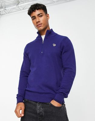 PS Paul Smith 1/4 zip knitted jumper in blue