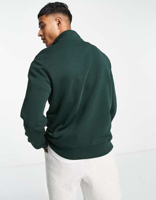 PS Paul Smith 1/4 zip logo sweatshirt in dark green | ASOS