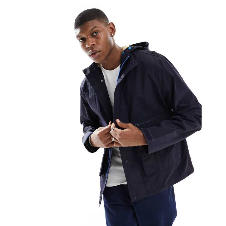 PS Paul Smith pocket nylon hooded fishing jacket in navy ASOS