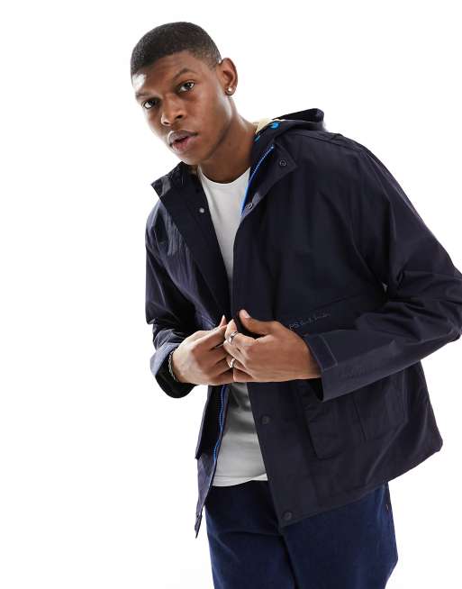 PS Paul Smith 2 pocket nylon hooded fishing jacket in navy