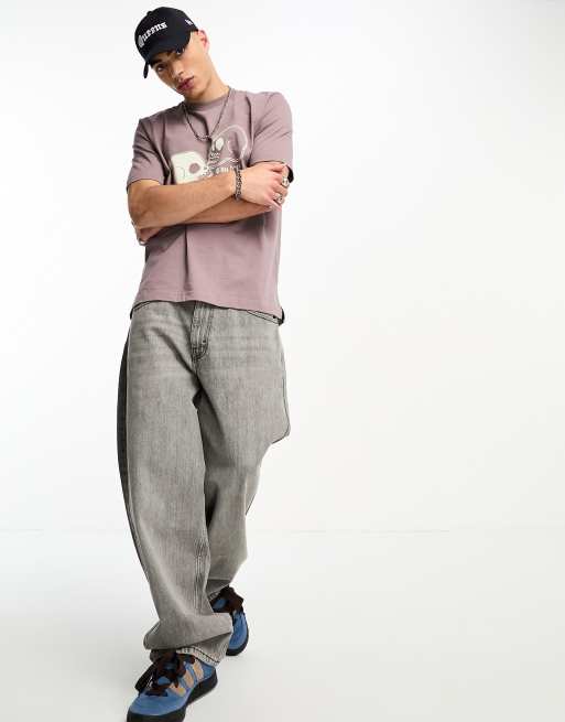 PS Paul Smith 2 skulls back print t-shirt in dusty purple Exclusive to ASOS, 3 of 4