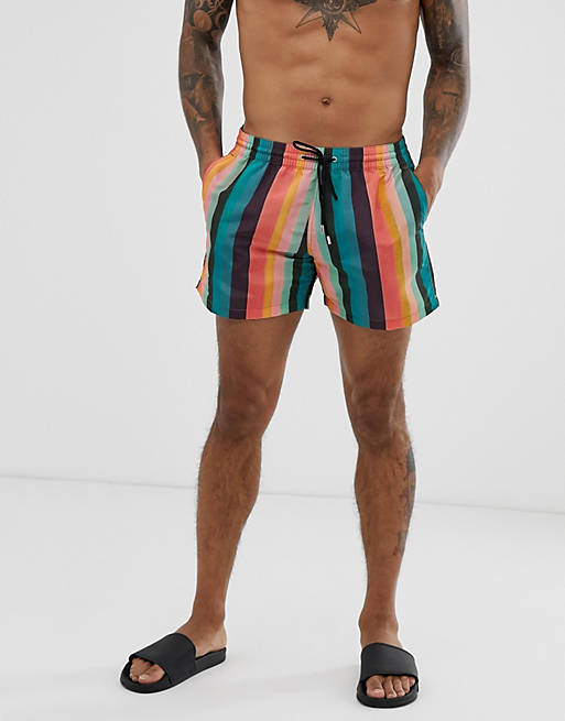 Symptoms hatch hide PS Paul Smith artist stripe swim shorts in multi | ASOS