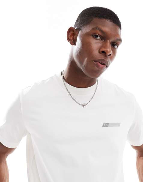 PS Paul Smith regular fit PS tilt logo t-shirt in white