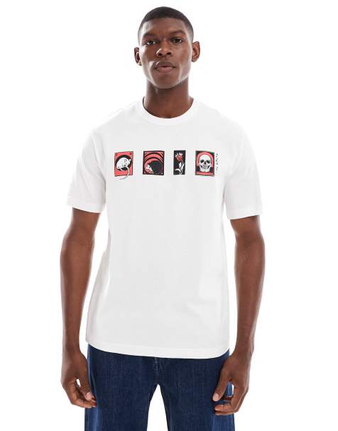 PS Paul Smith – Biały T-shirt o regularnym kroju z logo z jeżem - view 1