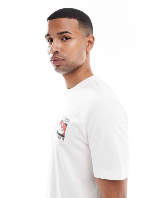 PS Paul Smith – Biały T-shirt o regularnym kroju z nadrukiem z logo, 4 z 5