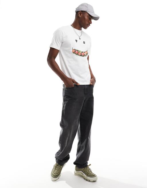 PS Paul Smith – Biały T-shirt z grafiką z uśmiechem, 4 z 4