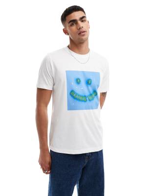 PS Paul Smith – Biały T-shirt z grafiką z uśmiechem - view 1