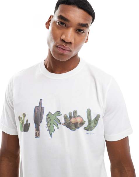 PS Paul Smith – Biały T-shirt z pustynną grafiką z logo - view 1