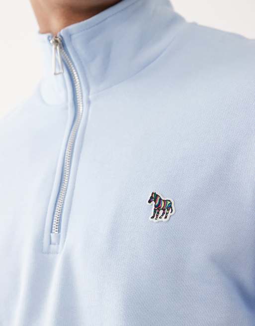 PS Paul Smith - Blå sweatshirt med zebralogo og halv lynlås, 4 af 5
