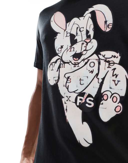 PS Paul Smith bunny print logo t-shirt in black | ASOS