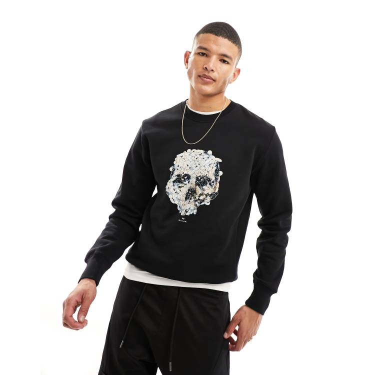 PS Paul Smith bunny skull print sweatshirt in black ASOS