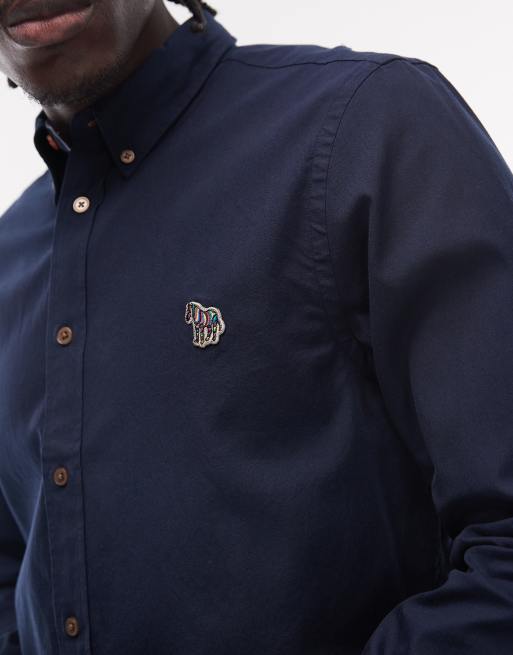 PS Paul Smith - Camicia a maniche lunghe in cotone blu navy, 5 di 5