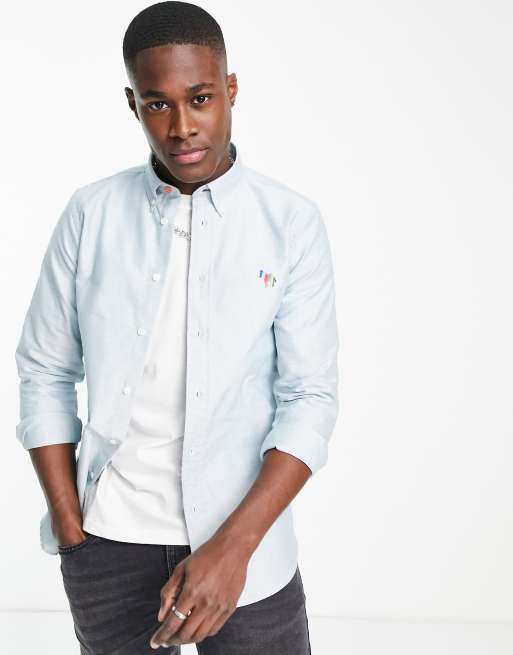 PS Paul Smith - Camicia azzurra con logo a zebra